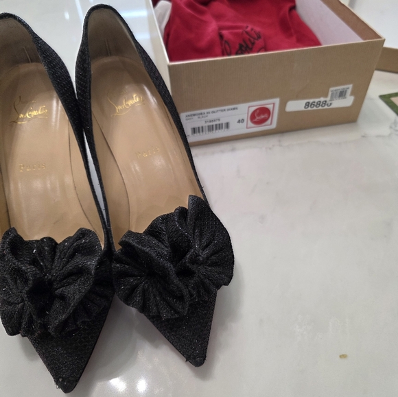 christian louboutin anemosea 85 glitter diams SZ 40 Fits A Size 8 Or 8 1/2 - Picture 10 of 14